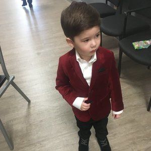 Size 2-3yrs H&M Red/Burgundy Velvet Blazer